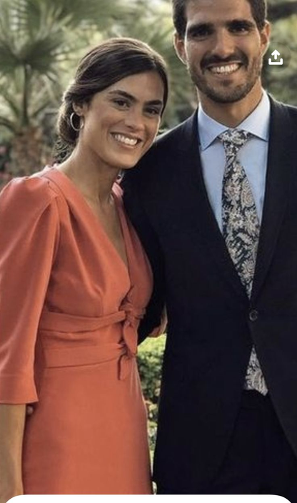 Modest Orange Column Prom Dress,Orange Wedding Guest Dress Y5112