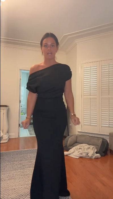 Elegant Black One Shoulder Satin Mermaid Long Party Dress Prom Gowns SP4273