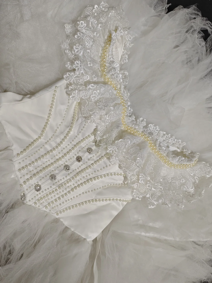 Elegant Off The Shoulder Lace Tulle Pearls Beaded Short Birthday Dress,White Mini Homecoming Dress SP2715
