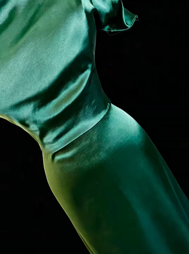 Elegant Emerald Green Satin Mermaid Party Dress Long Wedding Guest Dress SP2764
