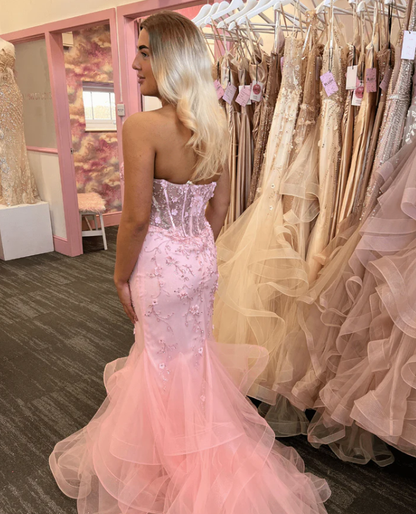 Elegant Black Sweetheart Mermaid Prom Dress,Mermaid Black Lace Formal Dress Y6160