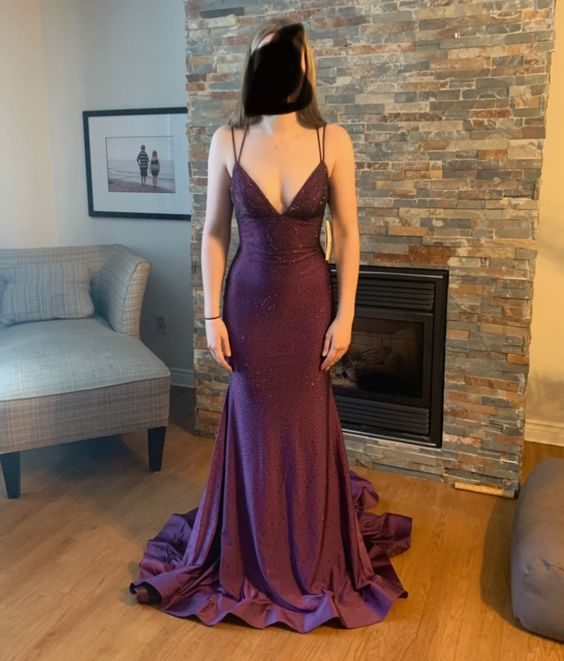 Elegant Mermaid V Neck Prom Dress,Fashion Evening Dress With Trail Y7220