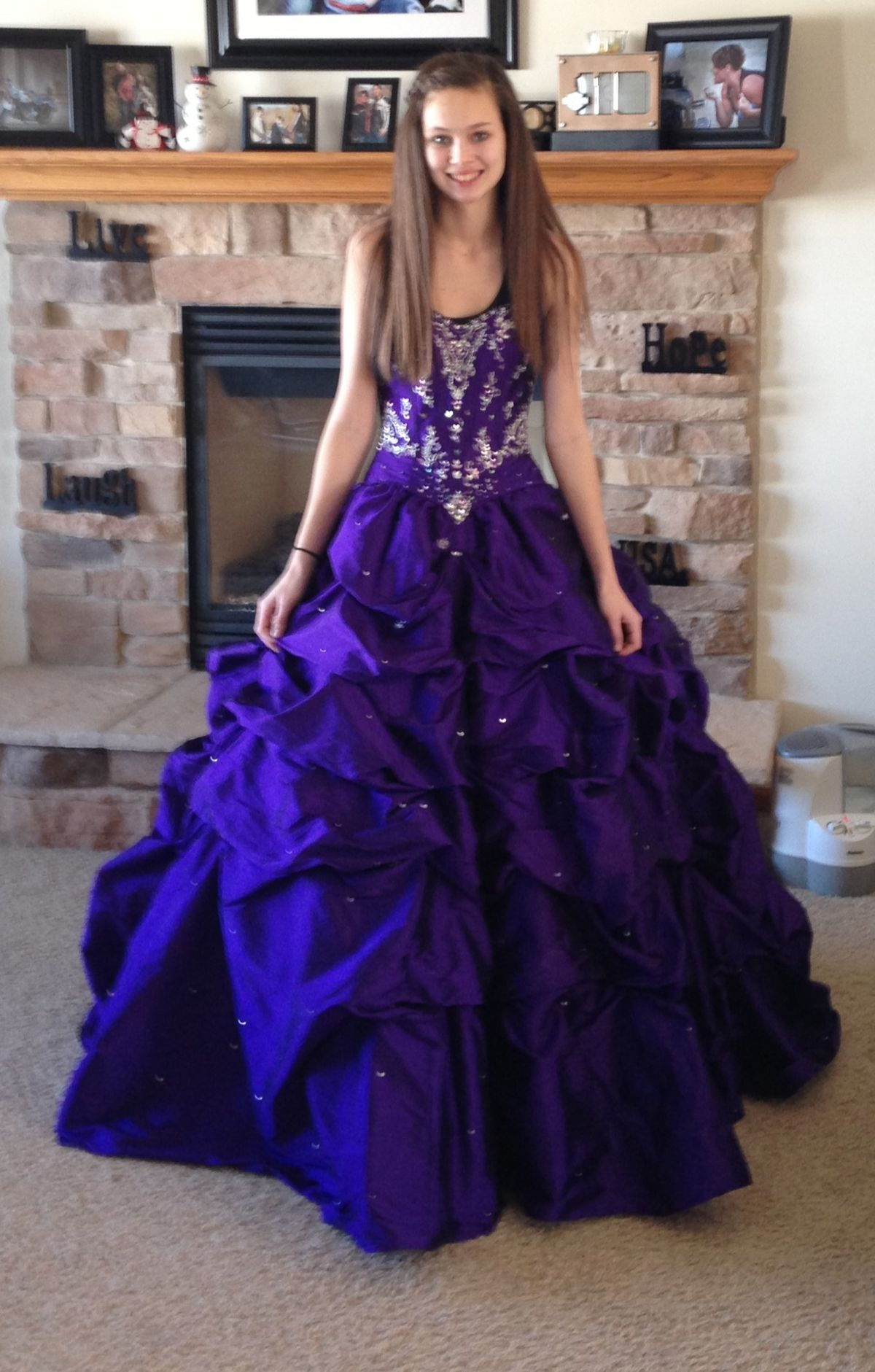 Gorgeous Purple Quinceanera Dress Satin Pleated Beaded Sweet 16 Dress Ball Gown SP2122