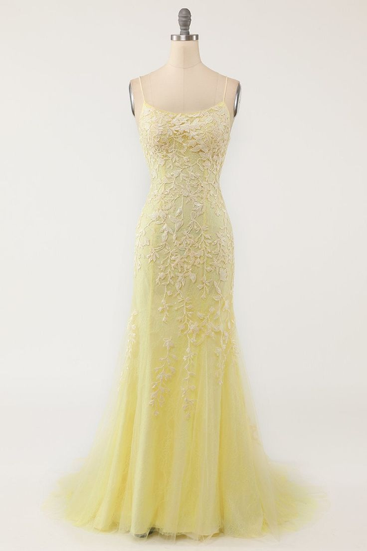 Pink Mermaid Long Prom Dress with Appliques  Y7435
