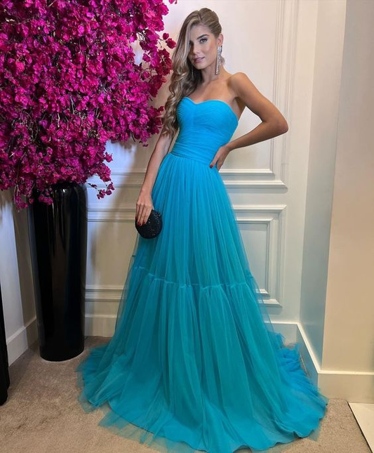 Charming Sweetheart A-line Tulle Prom Dress,Senior Prom Dress Y6190