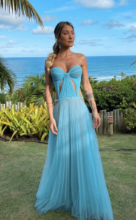 Sexy A-line Tulle Prom Dress,Summer Beach Dress Y5358