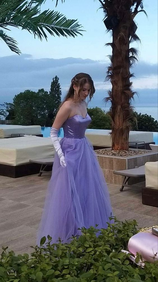 Purple A-line Sweetheart Neckline Prom Dress,Senior Prom Gown Y5984