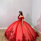 Glamorous Red Off The Shoulder Ball Gown,Red Sweet 16 Dress,Princess Dress  Y5330