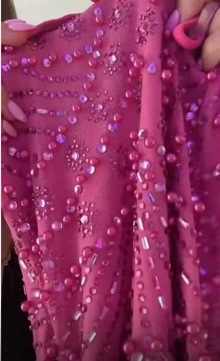 Gorgeous Pink Satin Beaded Sheath Short Homecoming Dress Birthday Outfits SP3593