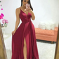 Elegant A-line V Neck Prom Dress With Split  Y5725