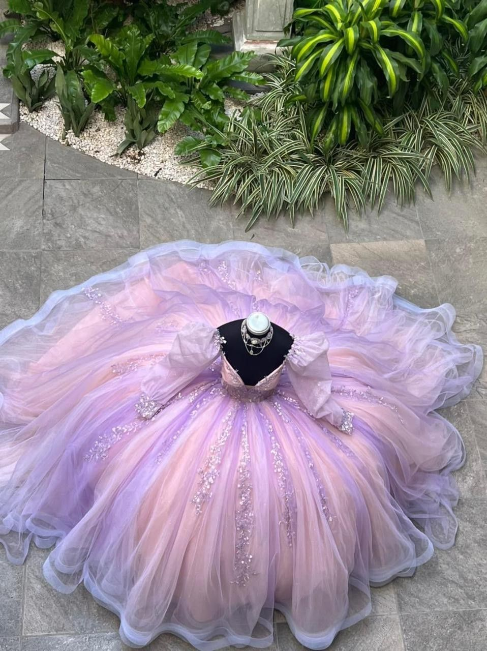 Vintage Tulle Ball Gown,Sweet 16 Dress,Princess Dress Y2353