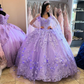 Lilac Quinceanera Dresses Beaded Ball Gown With Cape  Y5211