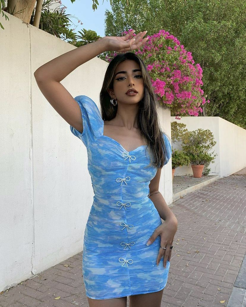 Blue Tie-dye Bodycon Dress Chic Homecoming Dress Y2687