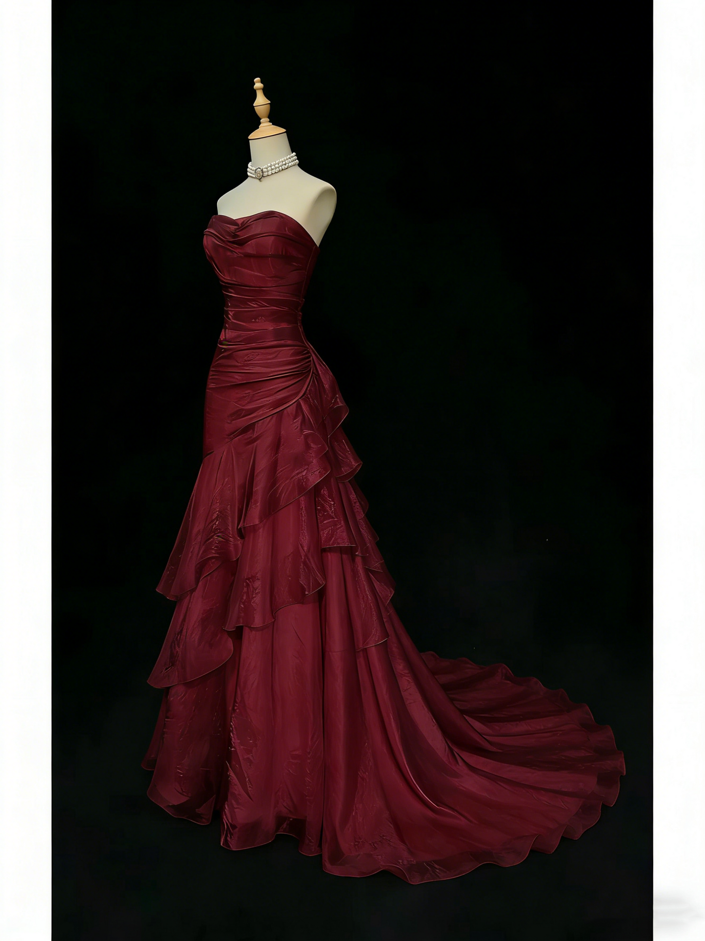 Vintage Ivory Tulle Mermaid Long Evening Dress Birthday Outfits SP941