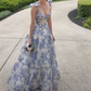 Special Floral Pattern Chiffon A-Line Prom Evening Dresses Y6721