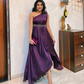 Charming One Shoulder Purple Prom Dress,Wedding Guest Outfit Y5631