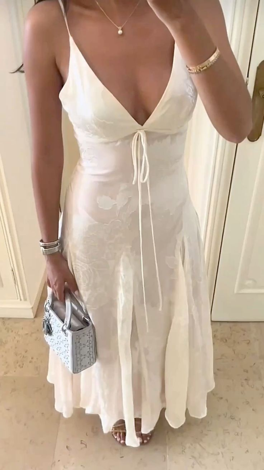 Elegant Spaghetti Straps V Neck Satin Floral Mermaid Long Evening Dress Birthday Prom Dress SP3936