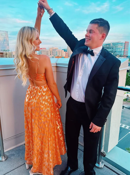 New Arrival A-line Orange Prom Dress Fashion Prom Gown Y6380