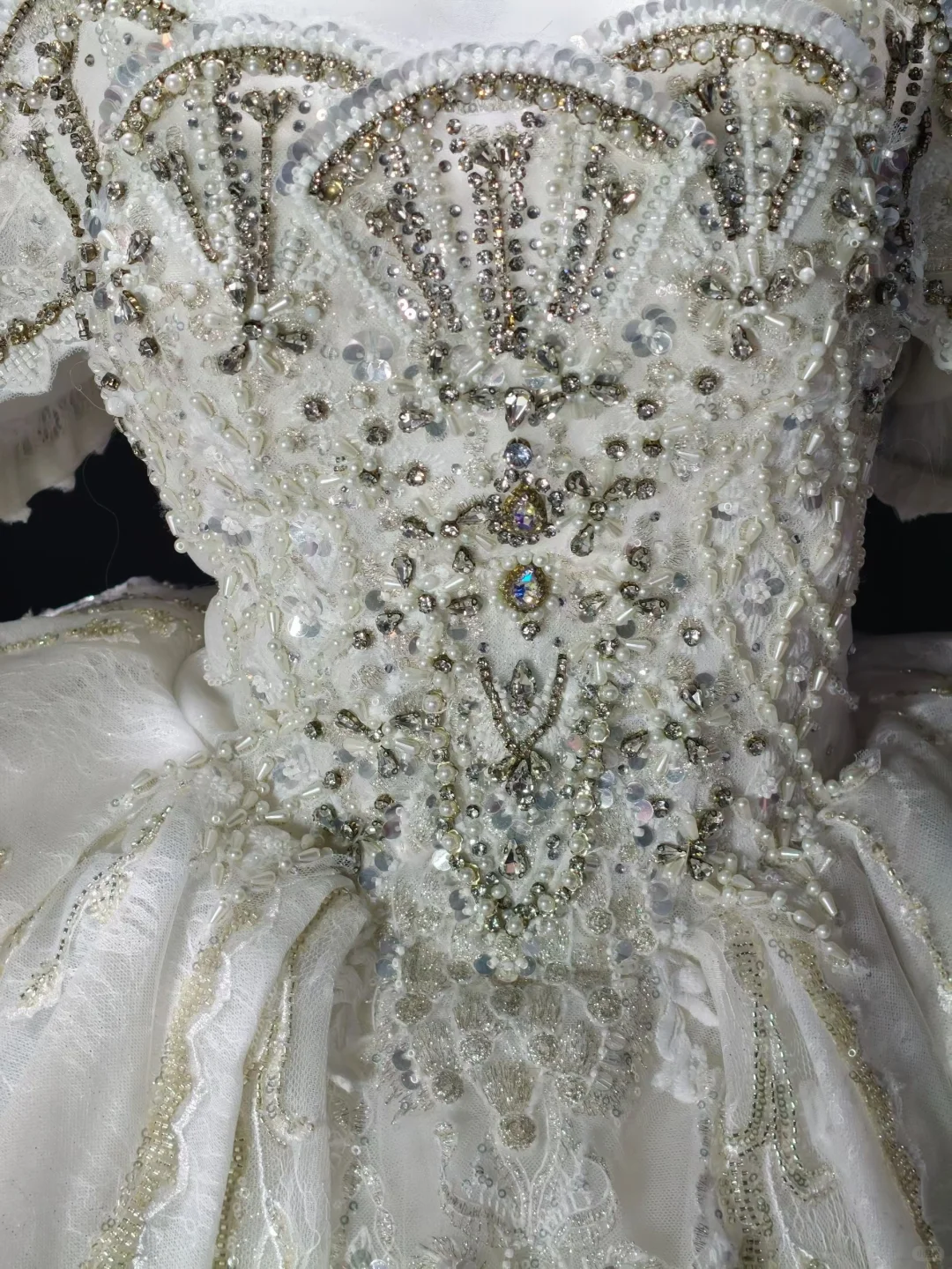 Glamorous White Tulle Beaded A Line Short Homecoming Dress,Off The Shoulder Short Prom Dress SP3167