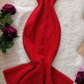 Sweetheart Neckline Red Mermaid Prom Dress,Red Evening Dress Y6044