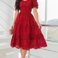 Vintage A-line Midi-length Prom Dress,Wedding Guest Dress  Y5489