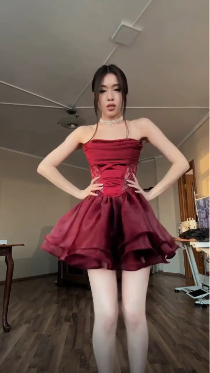 Retro Burgundy Satin Tulle Layered Short Graduation Homecoming Dress Cocktail Dress SP3925