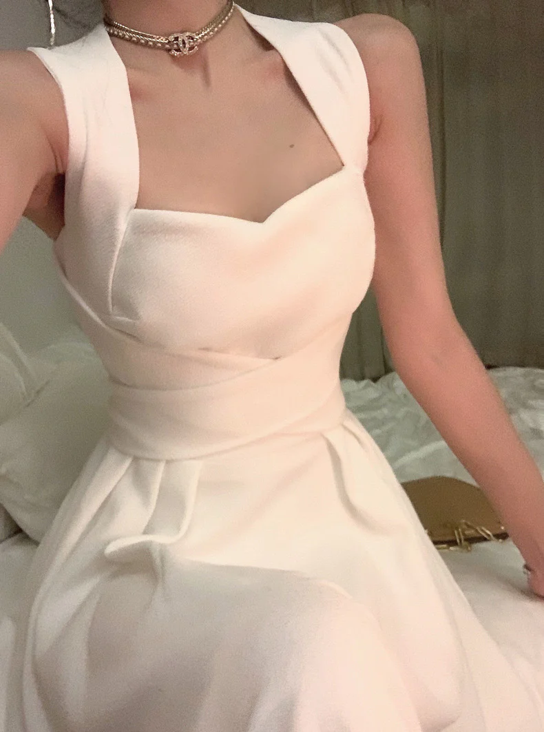 Midi Prom Dress Women Elegant Summer New Fashion Evening Party Ladies Slim Vestidos Vintage Y4718