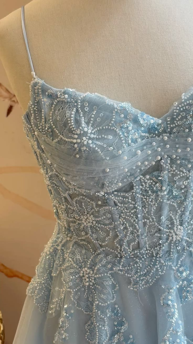 Glamorous Spaghetti Straps Tulle Beaded A Line Short 17th Birthday Outfits,Blue Short Graduation Homecoming Dress SP3487