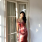 Glamorous Mermaid Backless Cross-up Satin Prom Dress  Y2669