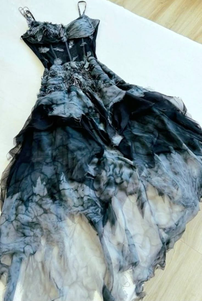 Beautiful Spaghetti Straps Chiffon Beaded Long Party Dress Formal Evening Dress Y9733