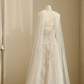 Pretty Strapless Tulle Lace Long A Line Wedding Dress,Formal Prom Evening Dress Y8686