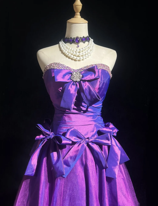 Fashion Strapless Tulle Satin Beaded A Line Short Homecoming Dress Birthday Outfits With Bow SP1795