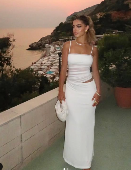 Sexy White Tight Evening Dress, Aesthetic Outfit Dress  Y4664