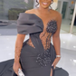 Grey Mermaid African Prom Dress Evening Dress Y6096