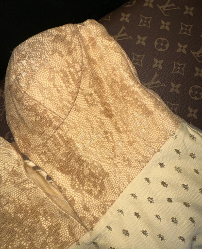 Classy Strapless Champagne Gold Tulle Lace Sequin Long Mermaid Party Dress SP679