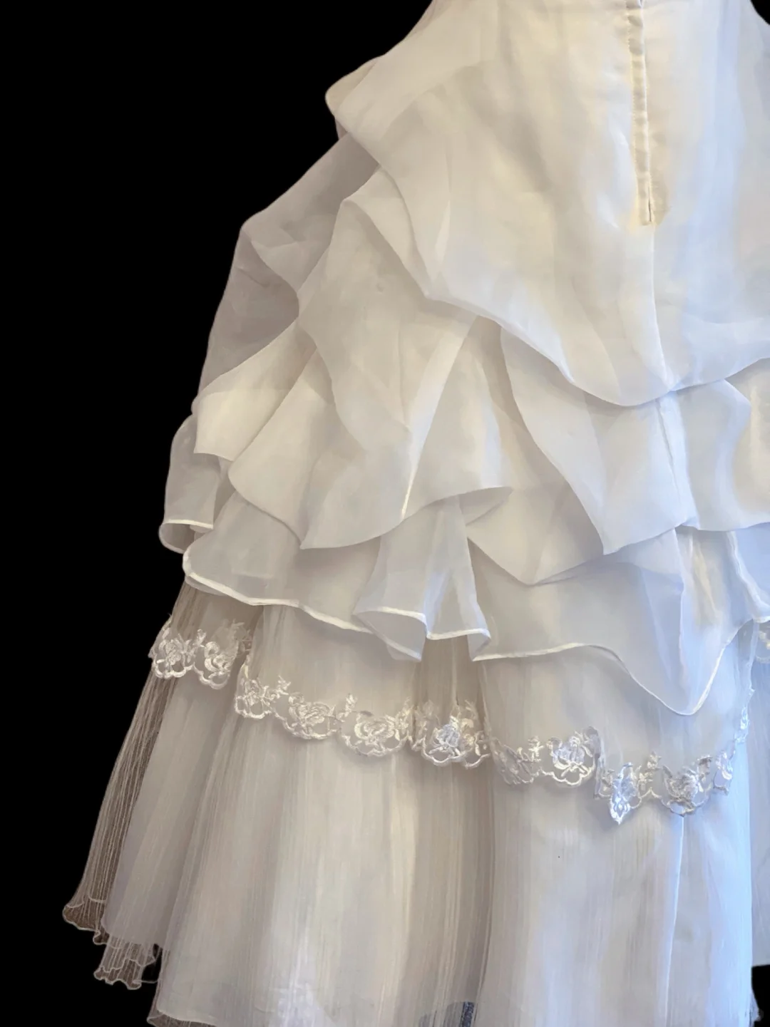 Vintage Halter Ball Gown White Tulle Pleated Lace Long Wedding Dress SP4085