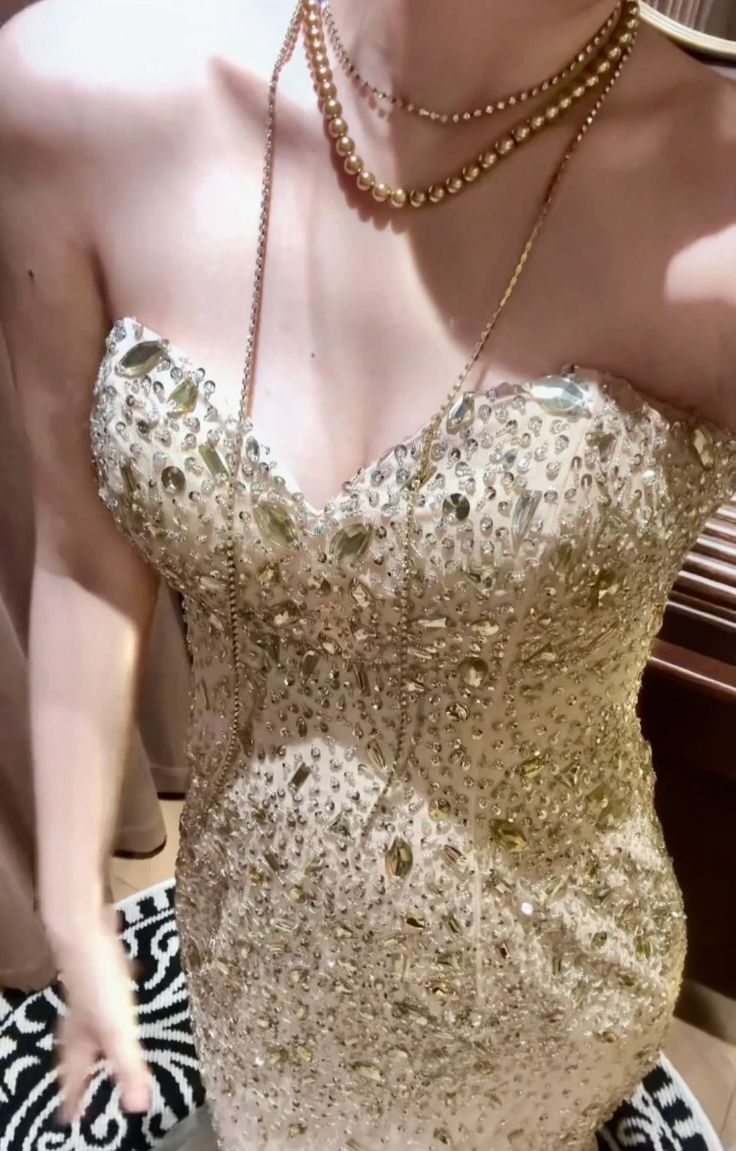 Fashion Strapless Champagne Tulle Beaded Mermaid Party Dress Long Birthday Prom Gown SP1087