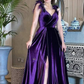 Sexy Purple Velvet A-line Prom Dress,Purple Evening Gown  Y5802