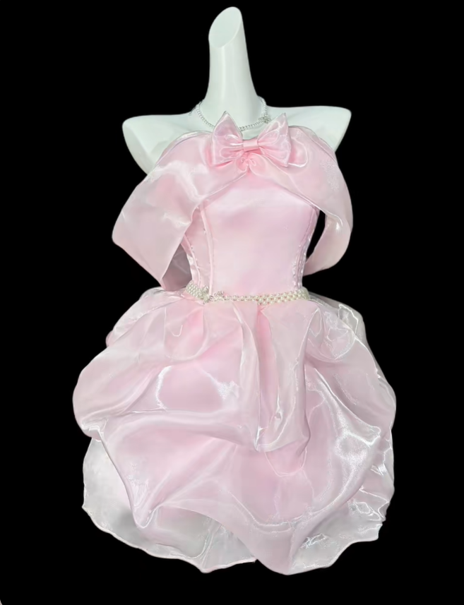 Sweet Off The Shoulder Bow Tulle A Line Short 7th Grade Homecoming Dress,Pink Short 19th Birthday Outfits SP3547