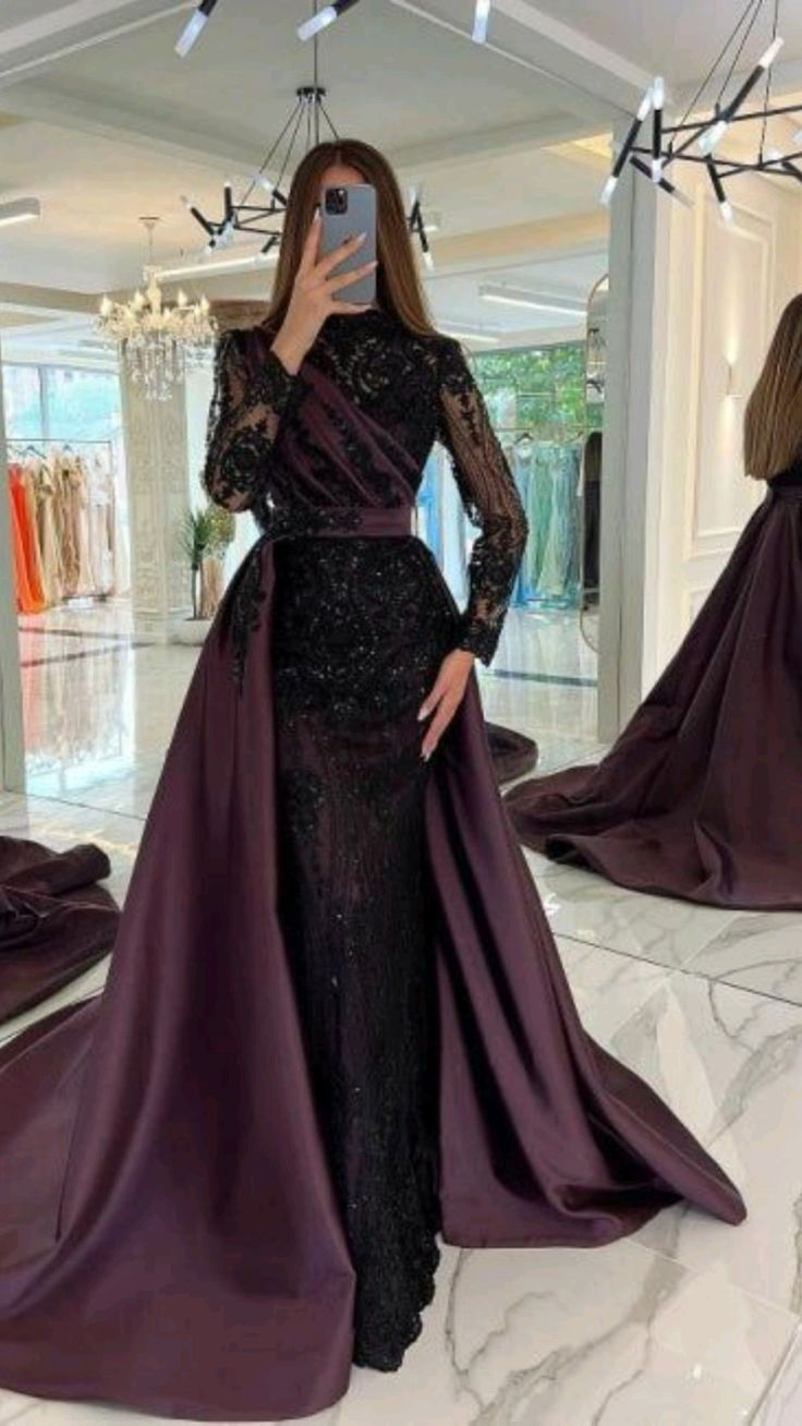 luxury lace embroidered prom dress sexy evening dresses with detachable tail  Y4998