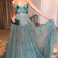 Fashion A-line Tulle Prom Dresses Long Sexy Prom Dress Y5375