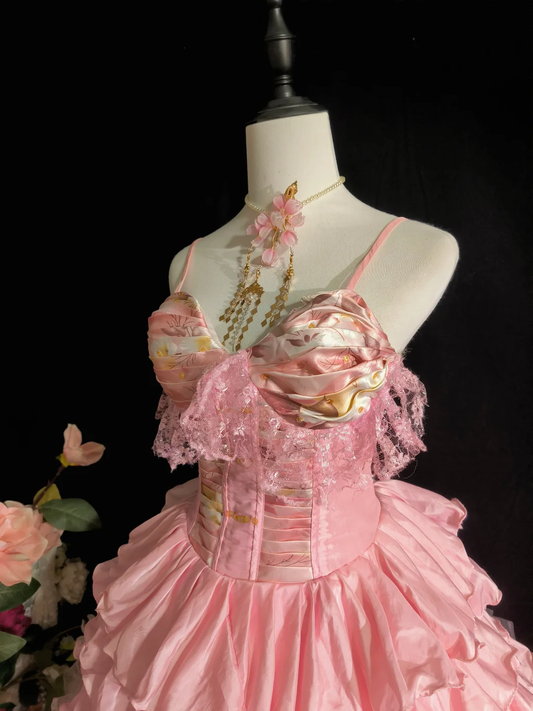 Glamorous Pink Spaghetti Straps Satin Tulle Layered A Line Short 18th Birthday Outfits,Formal Graduation Homecoming Dress SP2713