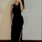 Sexy Black Sheath Evening Dress With Split Y7160