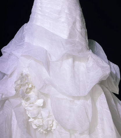 Classy Halter Sleeveless White Long Wedding Dress Formal Bridal Dress Y9849
