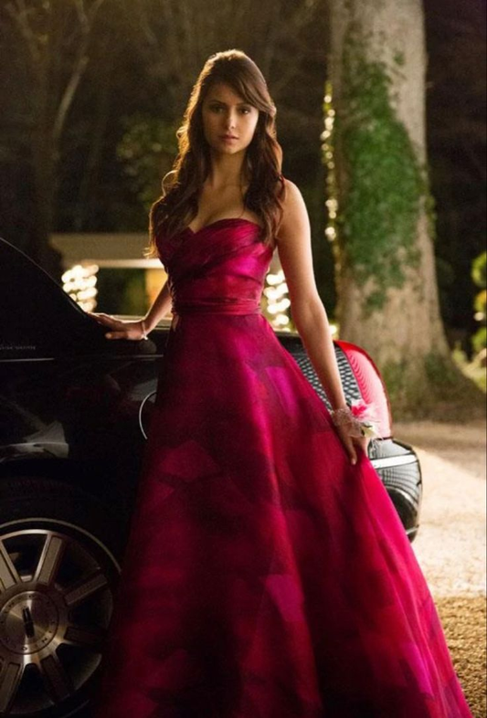 Pretty Hot Pink Strapless Long A Line Prom Dress Evening Dress Y8397