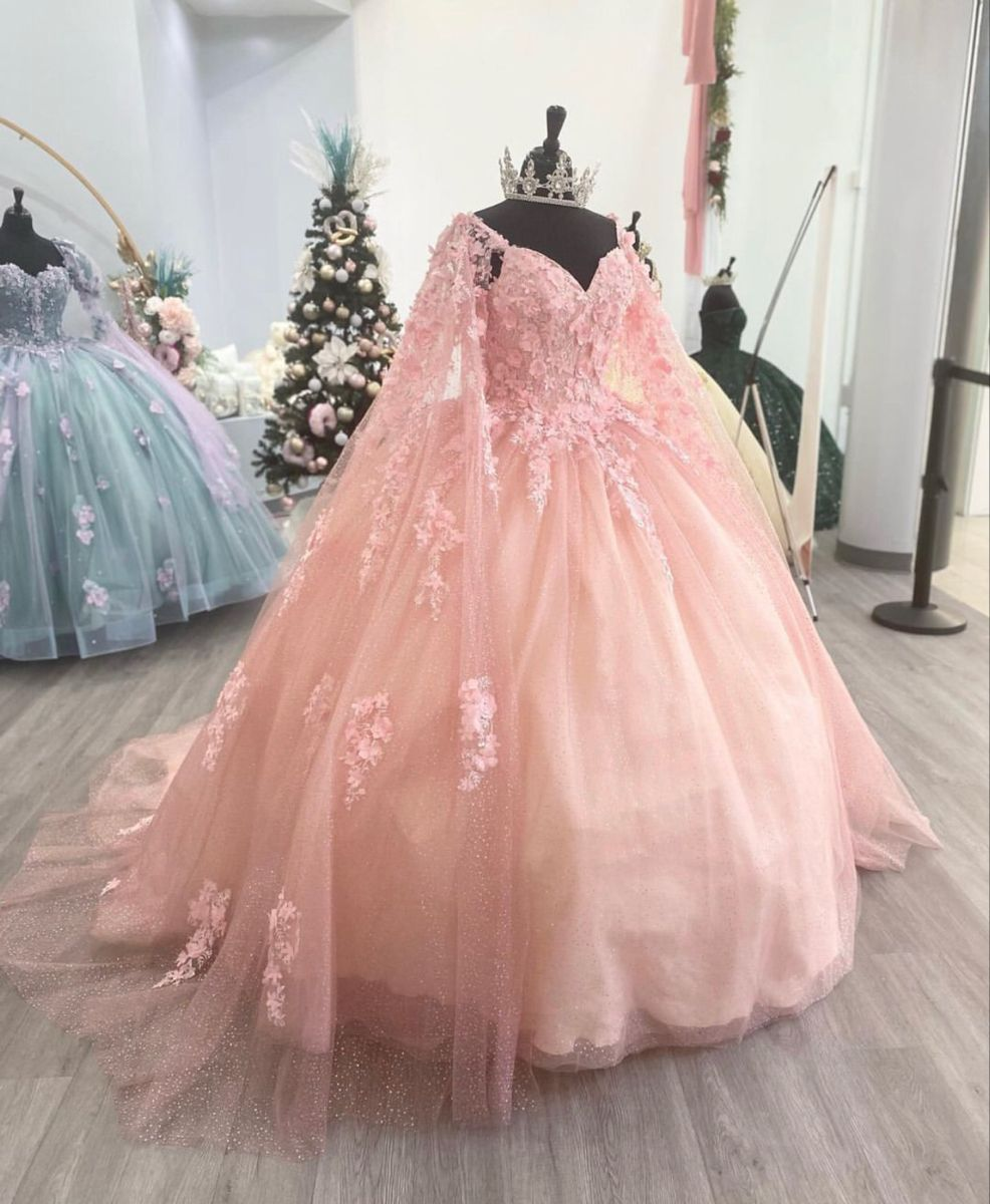Pink Quinceanera Ball Gown with Appliques Sweet 16 Dress Y2806