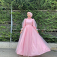 Pink tulle long prom dress, pink tulle evening dress Y6325