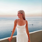 Simple White Spaghetti Straps Prom Dress,Summer White Beach Dress  Y7146