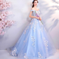 Blue Off The Shoulder Quinceanera Dresses Blue Ball Gown Y52