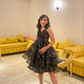 Chic Black A-line Short Prom Dress,Black Party Gown Y5843